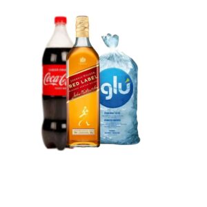 RED LABEL JHONNIE WALKER 750 ML  + COCA-COLA 1.5 ML  + HIELO 1.5 KG